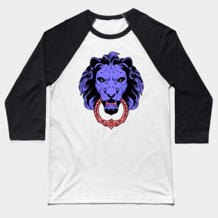 Blue with pink lion head Baseball T-Shirt